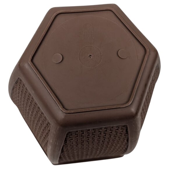 Vintage Brown Fesco Waste / Trash Can MCM Retro - Picture 7 of 10